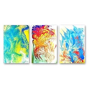 Canvas Wall Art Ink Water Spreading Painting Artwork for Home Prints Framed - 16"x24" x 3 Panels