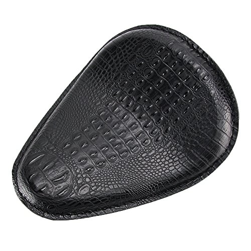image for Oumurs Black Alligator Emboss Synthetic Leather Solo Seat Chrome 3