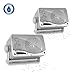 3-Way Waterproof Marine Box Speakers  - 3.5" 200 Watt Dual Indoor Outdoor Speaker System - Weatherproof/Waterproof Outdoor Speaker - Home, Boat, Pool, Patio Indoor Outdoor Use - Pyle PLMR24S (Silver) primary