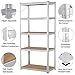 Topeakmart 5-Tier Shelving Storage Unit Commercial Industrial Garage Metal Storage Shelves Rack Display Stand 35.4in W x 71in H x 15.7in L, Pack of 4