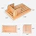 Bamboo Manual Adjustable Foldable Bread Machine Bread Slicer For Homemade Bread With Crumb Catcher Tray AND Eliminating The Generation Of Wood Chips By ISINO