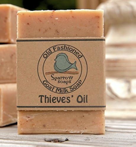 Thieves Oil Goat Milk Soap - 1 Bar - Blended With Clove, Lemon, Cinnamon, Eucalyptus &amp; Rosemary