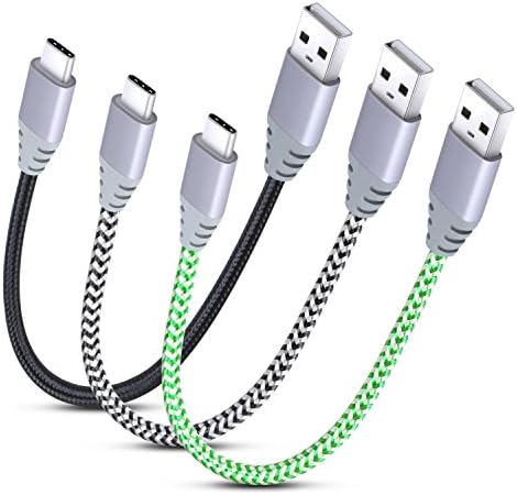 USB Type C, Excgood 3-Pack 1Ft/30CM Type C to USB 2.0 Male Cable with Reversible Connector For Samsung Galaxy S8/S8+, MacBook, Nexus, Chromebook Pixel, Google Pixel, Nintendo Switch(Black White Green)