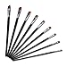 Yosoo 9 PCS Nylon Oblique Flat Tipped Paint Brushes Set, Inclined Plane Wooden Long Handle Brush Set Art Artist Professional Painting Supplies for Acrylic Watercolor and Oil Painting