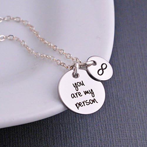 You Are My Person Necklace with Infinity Charm, Anniversary Gift for Girlfriend, Best Friend Jewelry