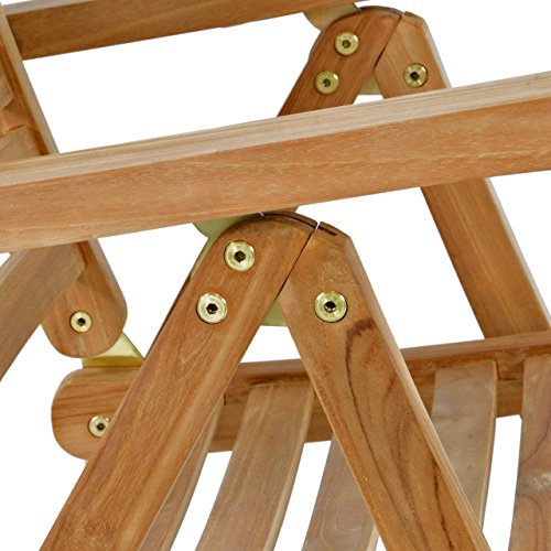 DIVERO Stuhl Teak Holz klappbar massiv Gartenstuhl Teakstuhl Holzstuhl behandelt – Bild 4