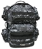 NPUSA Men's Large Expandable Tactical Molle Hydration-Ready Backpack Daypack Bag - Urban Camo