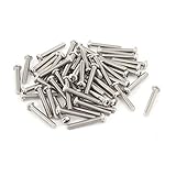 M4 x 25mm 304 Stainless Steel Phillips Round Head Screws Bolt 60pcs