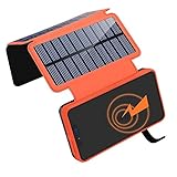 ORITO Solar Charger 20000mAh, Wireless Power Bank with 3 Solar Panels and 2.1A Dual USB Ports External Battery Pack Portable Solar Battery Charger for Outdoors for iOS Android Tablet Smartphones