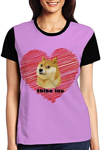 Ioekal Shiba Inu Kawaii Doge Womens Summer Short Sleeve T-Shirt