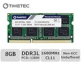 Timetec Hynix IC 8GB DDR3L 1600MHz PC3L-12800 Non ECC Unbuffered 1.35V CL11 2Rx8 Dual Rank 204 Pin SODIMM Laptop Notebook Computer Memory Ram Module Upgrade(8GB)