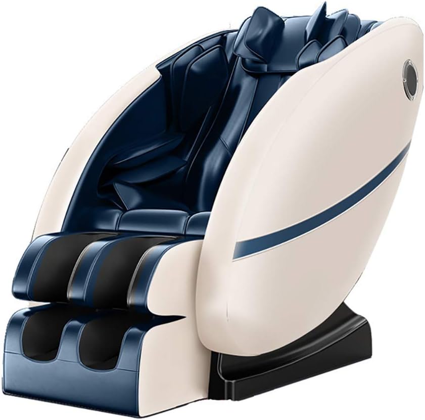 Multifunctional Electric Massage Chair, Full Body Air Massage Relax Armchair Zero Gravity with 4 Massage Modes, 3D Surround Sound Low Noise (Classic Blue White)