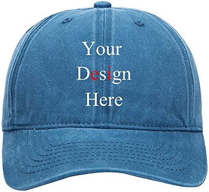 Unisex Mens Womens Custom Hip-Hop Hat Printed Caps, Personalized Adjustable Design Your Own Baseball Caps (blue retro)