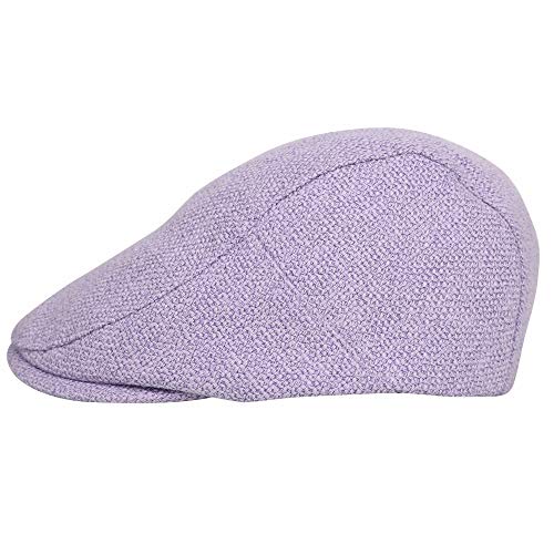 WITHMOONS Ivy Cap Straw Weave Linen-Like Cotton Cabbie Newsboy Hat MZ30038 (Purple)