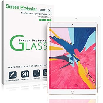 amFilm Glass Screen Protector for iPad Air 3 (2019) 10.5 inch, iPad Pro 10.5 (2017) (2 Pack) Tempered Glass, Apple Pencil Compatible