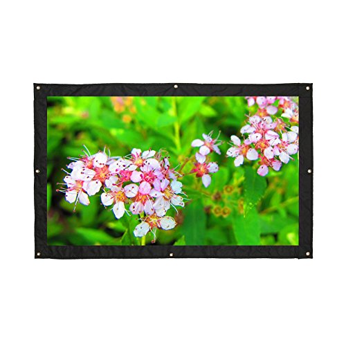 16:9 200"Portable Projector Screen,Rear Projection Screen with Hanging Holes for School and Outdoor Projecting
