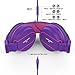 Besom i36 Wired Headphones for Kids Girls Boys Teens Adults Stereo Foldable On-Ear Headset with Microphone 3.5mm Jack for iPad iPhone Kindle Mp3/4 Tablet School Airplane Gift(Purple/Pink)