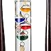 Lily's Home Hanging Galileo Thermometer with Cherry Finish Stand, A Timeless Design that Measures Temperatures from 64ºF to 76ºF, Cherry Finished Wood Frame, 4 Multi-Colored Spheres (9 Inches)