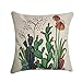 NING Cotton Linen Home Decorative Throw Pillow Case Set of 4 Cushion Cover 18