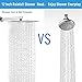 12 Inch Rain Shower Head, NearMoon Stainless Steel Bath Shower, Ultra Thin Rainfall Showerhead Waterfall Body Covering with Silicone Nozzle and Powerful Spray Performance(12'' Square)