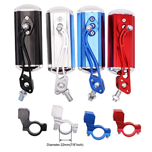 2× Aluminum Bike Mirror Bicycle Adjustable Flexible Safety Rearview(BLUE)