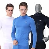 Mock Turtleneck Men Shirts Tops Base Layer Compression Long Sleeve T Shirts LO