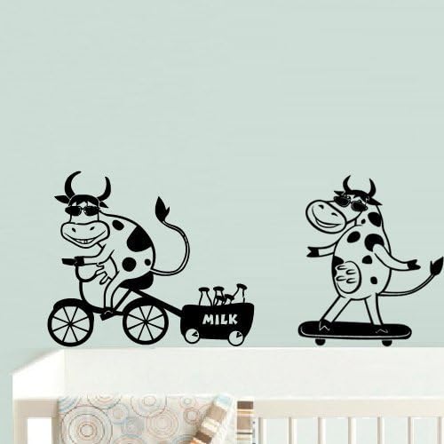 Wall Vinyl Sticker Decals Decor Art Bedroom Design Mural Words Funny Baby Kids Animals Cow Skate Bike Cartoon Nursery (Z500) by StickersForLife