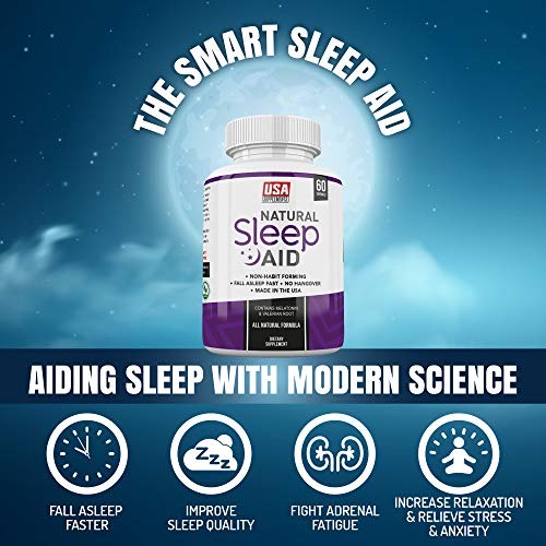 image for Natural Sleep Aid Pills for Adults Extra Strength | Herbal Melatonin, 