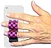 LAZY-HANDS 2-Loop Phone Grip - FITS Most - Black & Pink Checkers
