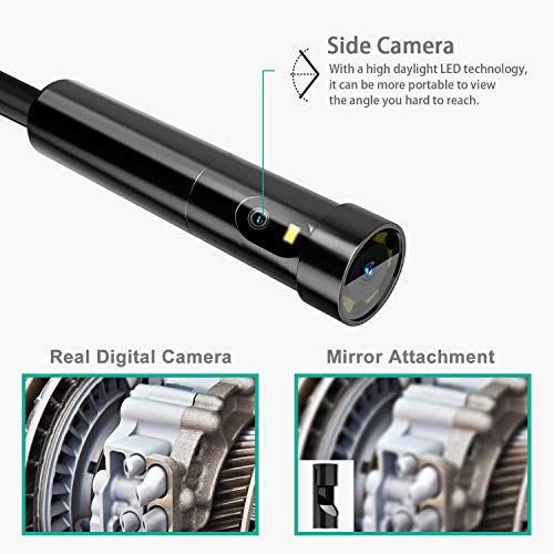 Oiiwak Wireless Endoscope Dual Lens Inspection Camera[2020 New Model], HD WiFi Borescope for iPhone Android Waterproof Semi-Rigid Snake Camera with Light(3.5m/11ft)