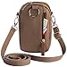 Aapporto Cellphone Purse Brown Crossbody Shoulder Bag - for iPhone 11 Pro Max XR X XS 7 8 Plus Galaxy S10 S10+ S9 S8 Note10 - Strap Adjusts - Soft Case Pouch - Belt Attach - Zip Compartment for Cards