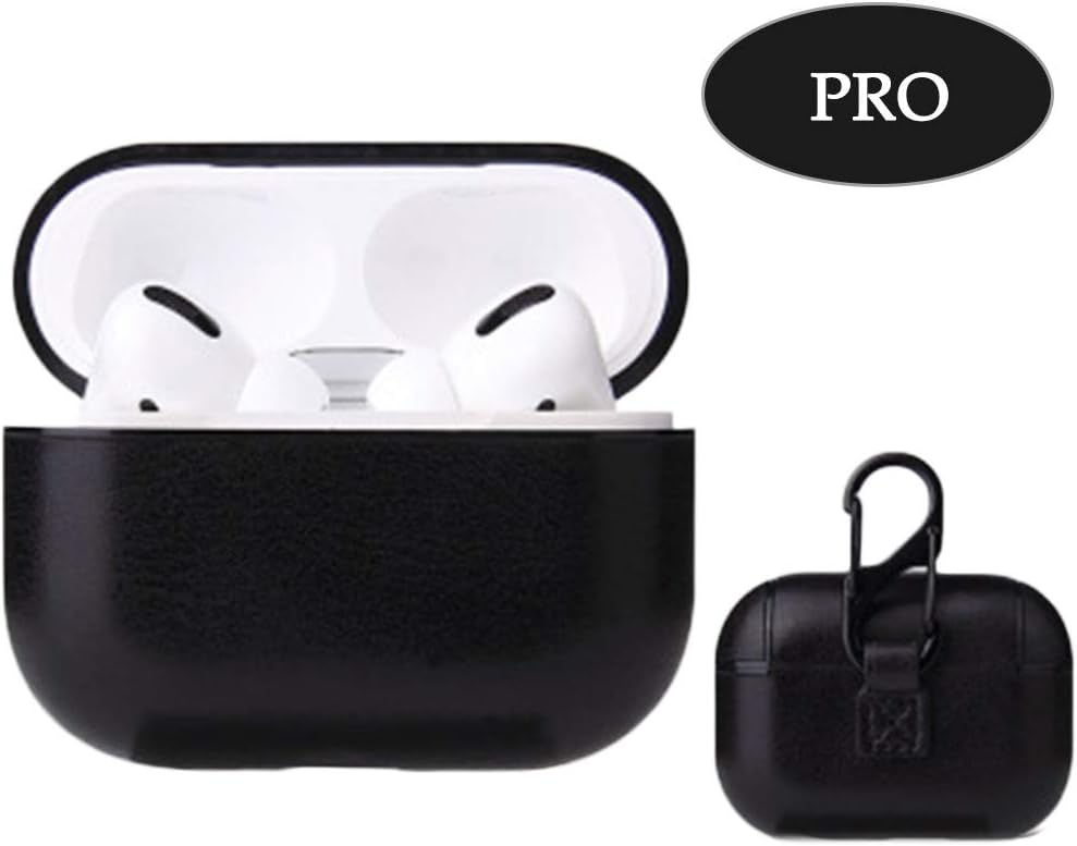 KURTVANA Airpods Pro Case Cover, Durable Skin Airpods Accessories Charging Case Holder Protective Cover with Keychain for Airpods Pro 2019,Shock & Scratch-Resistant(Leather)