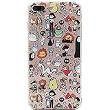 iPhone 8 Plus Case, iPhone 7 Plus Case, MC Fashion [Ultra Slim] Japanese Cartoon Pattern Transparent Soft TPU Protective Cover Case for iPhone 7 Plus/iPhone 8 Plus (Cartoon Characters)