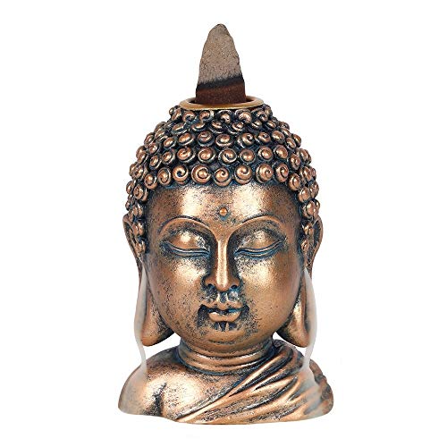 Something d Bronze Buddha Head Back flow Incense Burner