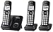 Panasonic Expandable Cordless Phone System with Call Block and High Contrast Displays and Keypads - 3 Cordless Handsets - KX-TGD513B (Black)