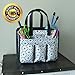 Everything Mary Grey Geometric Tag Along Storage Organizer Tote - Bin for Tools, Crafts, Home, Garage, Make-Up, Desk, Nursery, Supplies Organizational Storage Bin with Handle