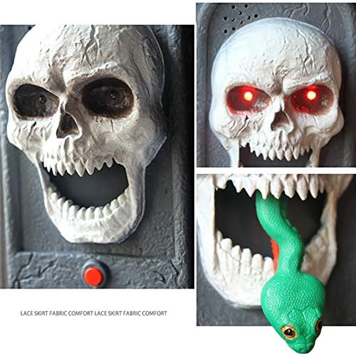 Vovotrade Halloween Home Doorbell Luminous Halloween Props Sound Plastic Trick doorbell Witch Skull Vampire Supplies
