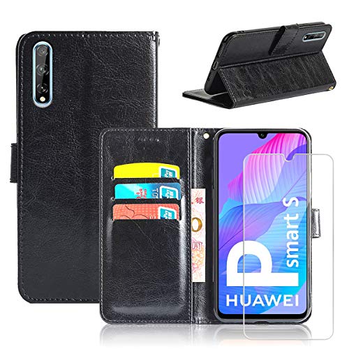 Custodia a portafoglio per Huawei P Smart S, in pelle PU, con chiusura magnetica, supporto a libro, protezione per…