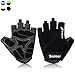 Trideer UltraLight Cycling Gloves (Half Finger) – Breathable Lycra & Anti-Slip Shock - Absorbing Silica Gel Grip, Mountain Road Bike Gloves Men/Women (Black, L (Fits 8.0-8.7 inches))