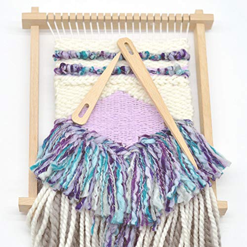 Tenrry 5 PCS Wood Hand Loom Stick Wooden Shuttle Tapestry Weaving Knit Handcrafts Tool