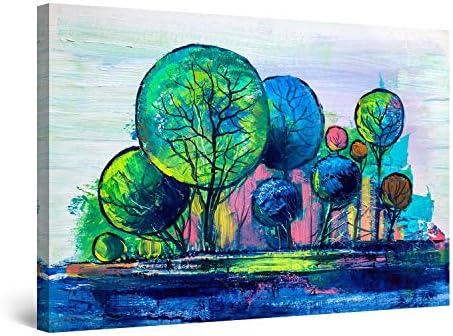 Startonight Canvas Wall Art Abstract Rainbow Trees Painting Blue Green Framed Artwork 60 X 90 Cm Ready To Hang Buy Online At Best Price In Uae Amazon Ae