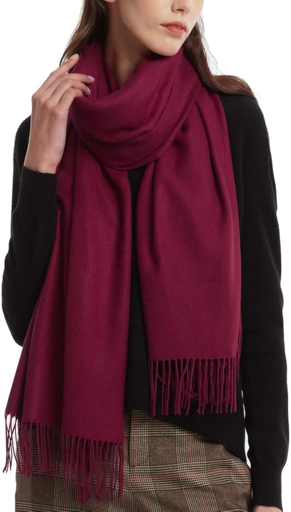FURTALK Womens Scarf Ladies Pashmina Shawls and Wraps Large Soft Warm Blanket for Gifts Winter Wine Red, winered - Image 3