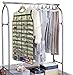 BB Brotrade Hanging Jewelry Organizer,Double Sided Jewelry Storage Organizer with Wooden Hanger,86 Clear PVC Pockets for Holding Necklaces, Bracelets, Rings, Earrings (Beige)