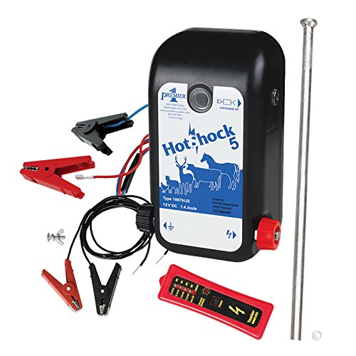 Premier HotShock 5 (Battery) Fence Energizer Kit with .5 Joule Energizer
