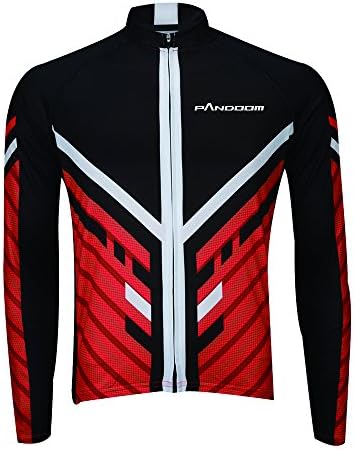 PANDOOM Outdoor Sports Men's Long Sleeve Wintre Thermal Cycling Jersey Bik Top Wear