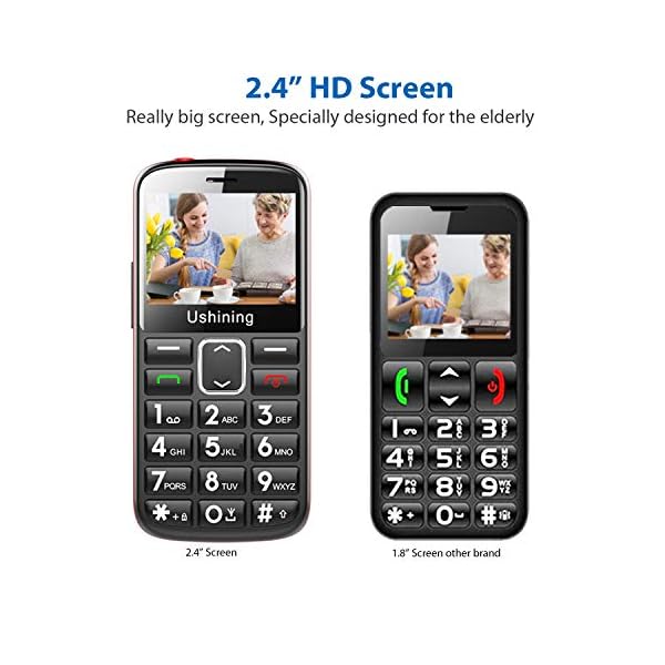 GSM-Big-Button-Mobile-Phone-for-ElderlyDual-Sim-Free-Basic-Mobile-PhoneUnlocked-Senior-Phone-with-SOS-Button-Speed-Dial-1000mAh-HAC-Torch-Side-Buttons-Bluetooth-Charging-Dock-Black ukuu 2G Unlocked Basic Mobile Phone for Seniors with Large Colour 2.4 inch Display, Big Button and Charging Dock [UK and…