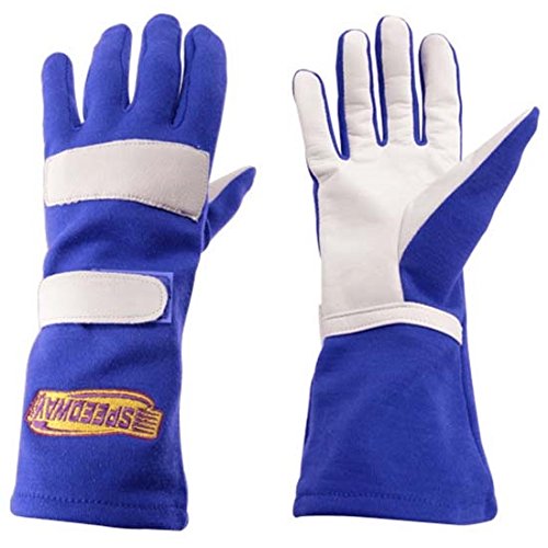 Speedway Motors Blue Nomex Racing Gloves-Single Layer-XL