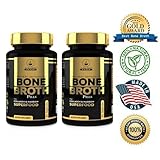 Bone Broth Protein Powder Superfood Capsules - Organic Dehydrated Grassfed Beef + Chicken Powder Blend Pills - Non-GMO - Great Source of Collagen + Bone Broth Protein (120 Capsules Total)