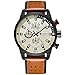 CURREN Original Brand Men's Sports Waterproof Leather Strap Wrist Watch 8250 Brown Beige
