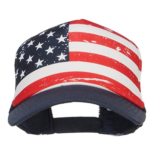 USA Flag Foam Trucker Cap - Navy OSFM